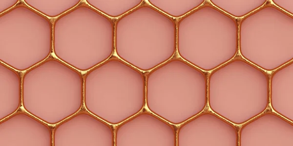 Ilustração Ornamento Oriental Dourado Isolado Fundo Coral Rosa Ornamento Geométrico — Fotografia de Stock
