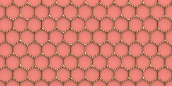 Ilustracja Złota Orientalna Ozdoba Odizolowana Koralowym Różowym Tle Ozdoba Geometryczna — Zdjęcie stockowe