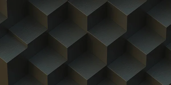Illustratie Realistische Zwarte Massieve Blokjes Met Een Schaduw Ruimte Verschillende — Stockfoto