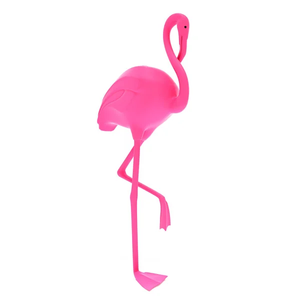 Иллюстрация Розовый Фламинго Изолированный Белом Фоне Дизайн Иллюстрации Птицы Фламинго — стоковое фото