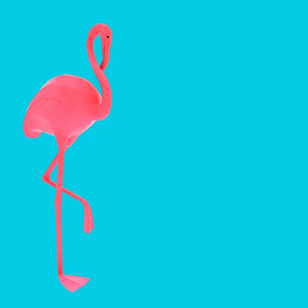 Ilustrace Růžoví Plameňáci Izolovaní Modrozeleném Pozadí Flamingo Ilustrace Ptáka Ilustrace — Stock fotografie