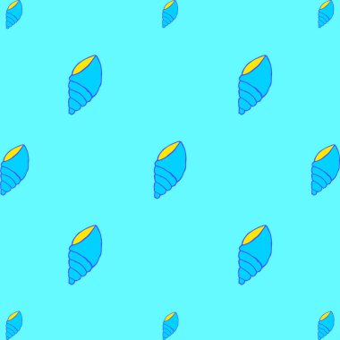 Cyan arka planında deniz kabuğu deseni yok.