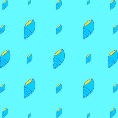 Cyan arka planında deniz kabuğu deseni yok.