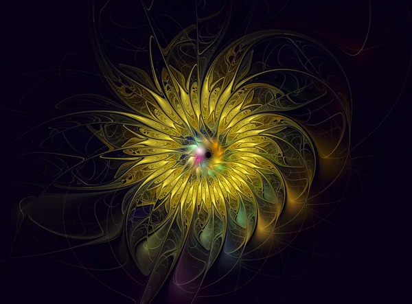 Abstracte fractal bloem afbeelding — Stockfoto