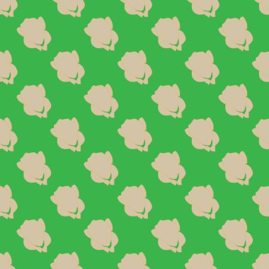 Yeşil arka planda kümes hayvanları pürüzsüz desen