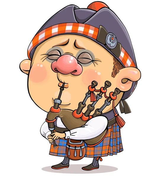 Een Vectorcartoon Een Grappige Illustratie Van Een Schattige Britse Piper — Stockvector