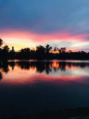 Palermo, Buenos Aires, Arjantin göllerinde gün batımı