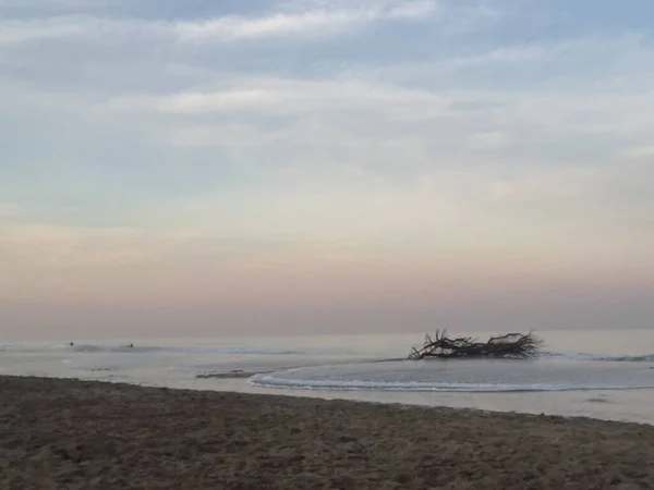 Τοπίο Της Παραλίας Του Καρίλο Αργεντινή Ηλιοβασίλεμα Στη Θάλασσα — Φωτογραφία Αρχείου