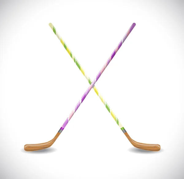 Bâtons de hockey isolés . — Image vectorielle