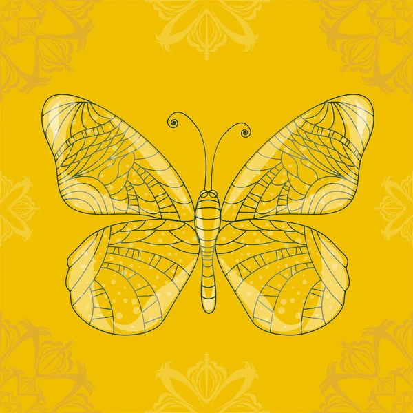 Fondo sin costuras con mariposa . — Vector de stock