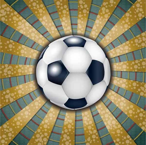 Metalik arka plan üzerinde futbol topu. — Stok Vektör