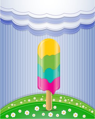 Doğa illüstrasyon dondurma ile.