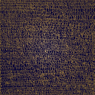 Mavi zemin üzerine altın karalama.