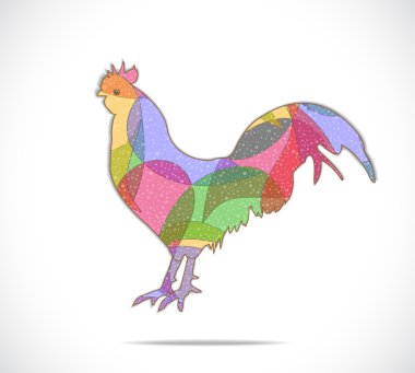 Soyut renkli horoz.