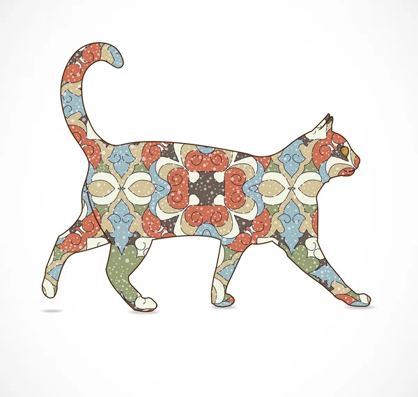 Gato colorido abstracto . — Vector de stock