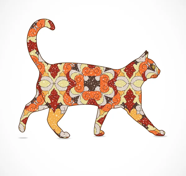 Gato colorido abstracto . — Vector de stock