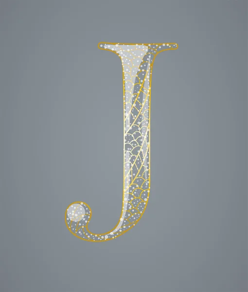 Abstrakt gyllene bokstaven j. — Stock vektor
