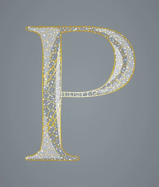 Abstract golden letter P. — Stock Vector