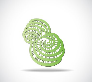 Soyut izole yeşil şekil.