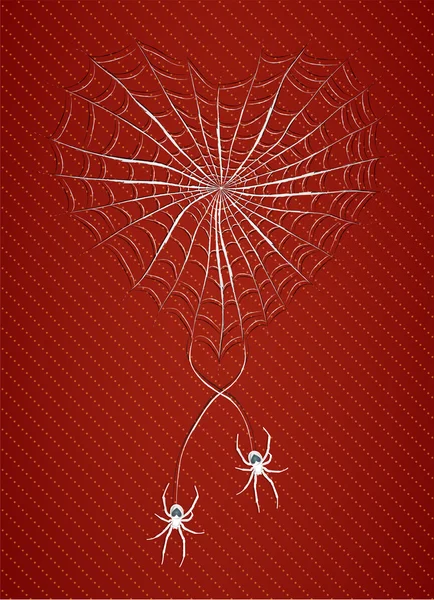 Spiders with heart. — Stock Vector