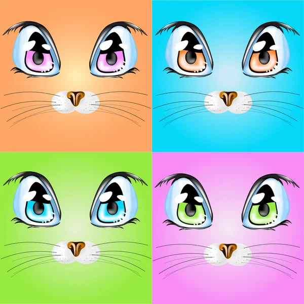 Set with colorful cats. — Stock Vector