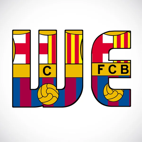 Wort wir mit barcelonas Logo. — Stockvektor