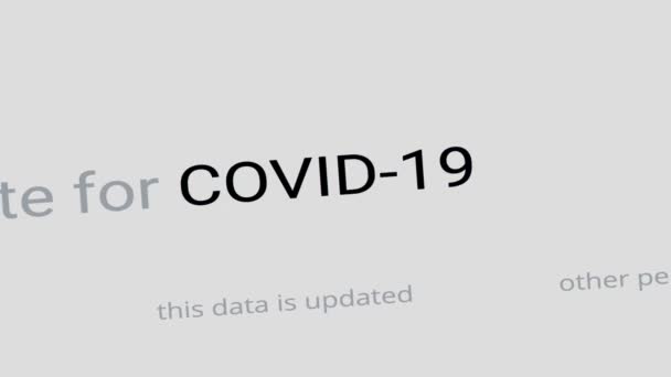 Covid Covid Coronavirus Palavra Destacada Texto Diferente Conceito Notícias Mídia — Vídeo de Stock