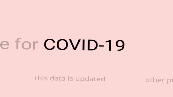 Covid Covid Coronavirus Palavra Destacada Texto Diferente Conceito Notícias Mídia — Vídeo de Stock
