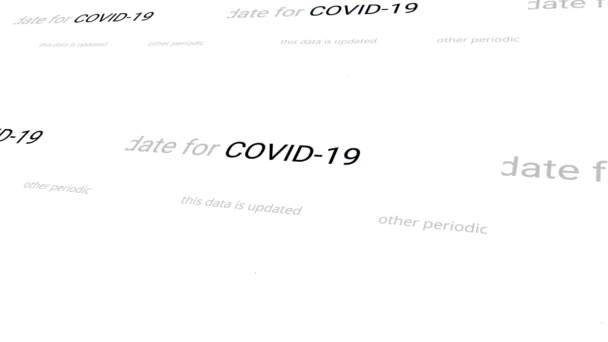 Covid Covid Coronavirus Τονισμένη Λέξη Στο Διαφορετικό Κείμενο Σχέδιο Ειδήσεων — Αρχείο Βίντεο