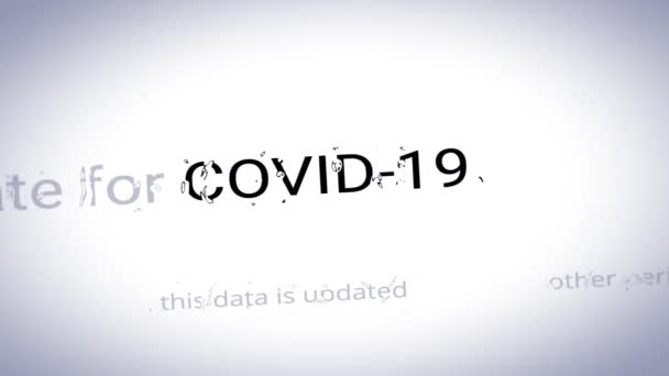 Covid Covid Coronavirus Zvýrazněné Slovo Jiném Textu Koncept Zpráv Nebo — Stock video