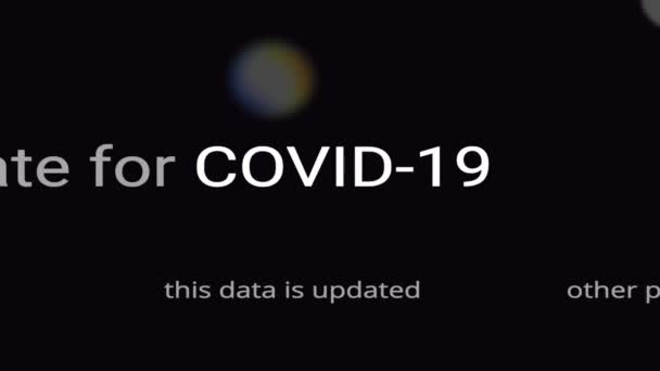 Covid Covid コロナウイルス 別のテキストで単語を強調表示します ニュースコンセプトや医療メディア 危険なウイルスが地球上に広がっています 強調表示された言葉 Sars Cov — ストック動画