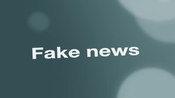 Evidenza Fake News Tipografia Social Media Notizie Concetto Marketing Filmati — Video Stock