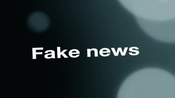 Destacó Tipografía Fake News Para Medios Sociales Noticiosos Concepto Marketing — Vídeos de Stock