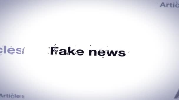 Τονισμένο Fake News Τυπογραφία Για Κοινωνικά Και Ειδησεογραφικά Μέσα Έννοια — Αρχείο Βίντεο