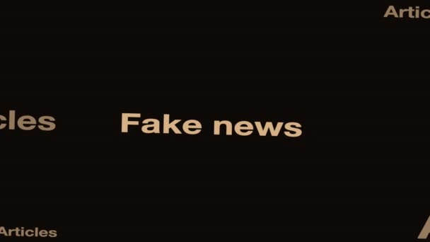 Highlighted Fake News Typography Social News Media Marketing Concept Footage — Stock Video