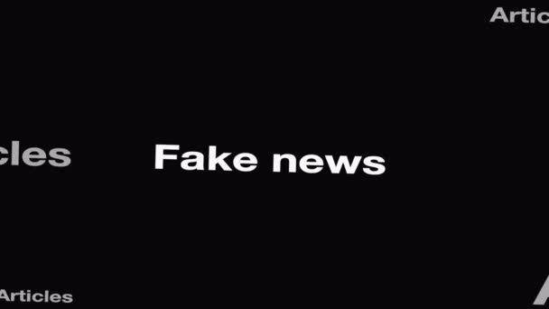 Τονισμένο Fake News Τυπογραφία Για Κοινωνικά Και Ειδησεογραφικά Μέσα Έννοια — Αρχείο Βίντεο