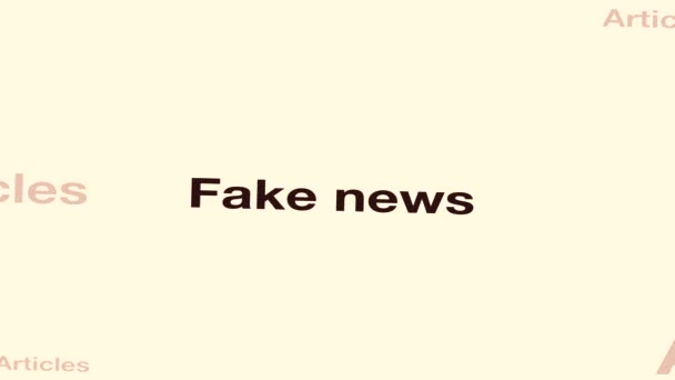 Highlighted Fake News Typography Social News Media Marketing Concept Footage — Stock Video