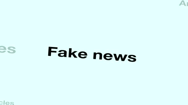 Τονισμένο Fake News Τυπογραφία Για Κοινωνικά Και Ειδησεογραφικά Μέσα Έννοια — Αρχείο Βίντεο