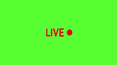 Red Live Stream sembolü, canlı yayın için imza, yayın. İnternet akışının amblemi. Televizyon, dizi, haber ya da sosyal medya için imza atın. Chromakey ve yayın sembolü.