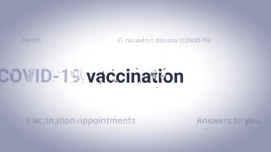 Coronavirus aşısı COVID-19. Koronavirüse karşı aşı ve aşı, COVID-19, virüs, grip. Haber, sosyal ya da tıbbi medya kavramı. Farklı metin ışığı arkaplanındaki vurgulanmış ifade.