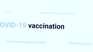 Coronavirus aşısı COVID-19. Koronavirüse karşı aşı ve aşı, COVID-19, virüs, grip. Haber, sosyal ya da tıbbi medya kavramı. Farklı metin ışığı arkaplanındaki vurgulanmış ifade.