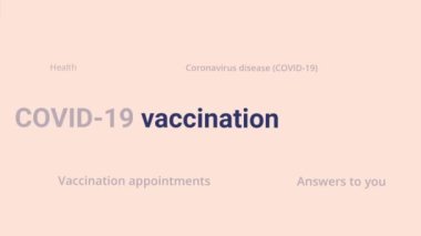 Coronavirus aşısı COVID-19. Koronavirüse karşı aşı ve aşı, COVID-19, virüs, grip. Haber, sosyal ya da tıbbi medya kavramı. Farklı metin ışığı arkaplanındaki vurgulanmış ifade.