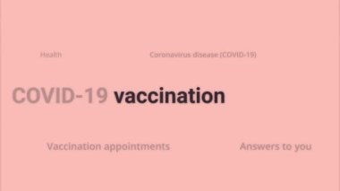 Coronavirus aşısı COVID-19. Koronavirüse karşı aşı ve aşı, COVID-19, virüs, grip. Haber, sosyal ya da tıbbi medya kavramı. Farklı metin ışığı arkaplanındaki vurgulanmış ifade.