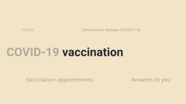 Coronavirus aşısı COVID-19. Koronavirüse karşı aşı ve aşı, COVID-19, virüs, grip. Haber, sosyal ya da tıbbi medya kavramı. Farklı metin ışığı arkaplanındaki vurgulanmış ifade.