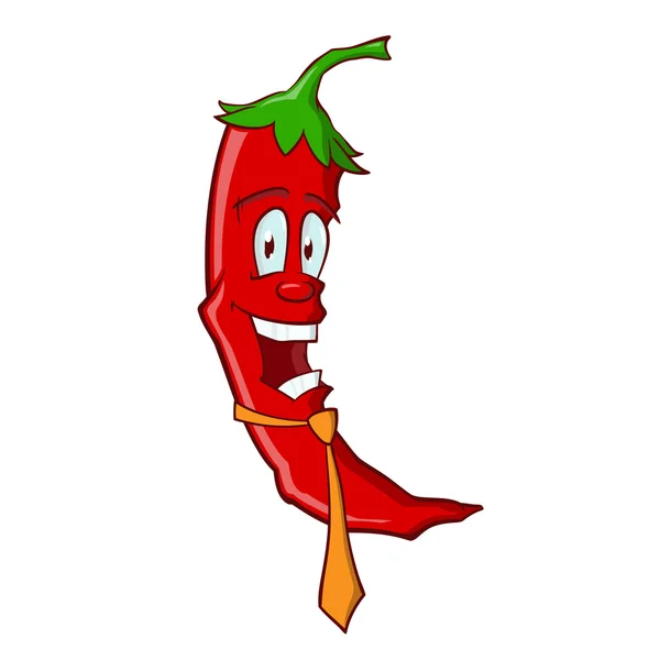 Rode chili peper in oranje stropdas — Stockvector