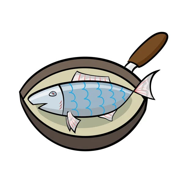 Ryby na patelni — Wektor stockowy