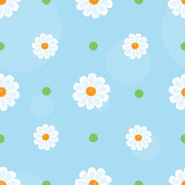 Mavi bir arka plan üzerinde çiçek seamless modeli.