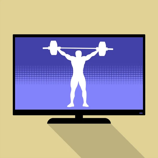 Watch sports on flat tv — Stock Vector