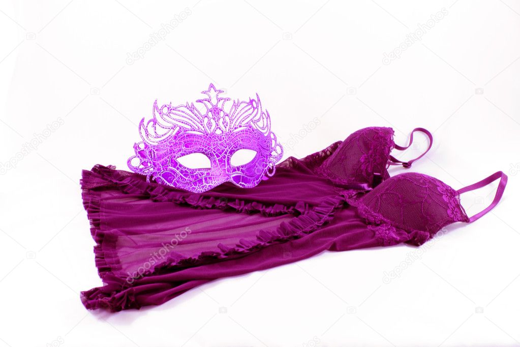 Purple nightie and mask