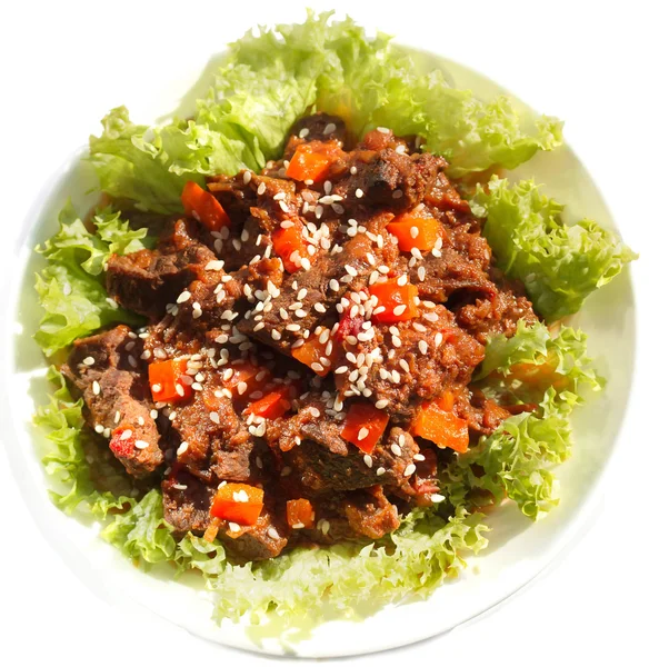 Domates soslu baharatlı sığır eti.